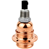 E27-lamphouderset van glanzend koperkleurig metaal op fitting 1/2'' (15x21mm) met buitendraad van gegalvaniseerd gietijzer
