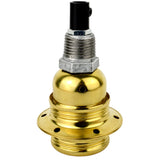 E27-lamphouderset van glanzend messingkleurig metaal op fitting 1/2'' (15x21mm) met buitendraad van gegalvaniseerd gietijzer