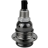 E27-lamphouderset van glanzend zwart metaal op fitting 1/2'' (15x21mm) met buitendraad van gegalvaniseerd gietijzer