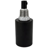 E27-lamphouderset van glad zwart metaal op fitting 1/2'' (15x21mm) met buitendraad van gegalvaniseerd gietijzer