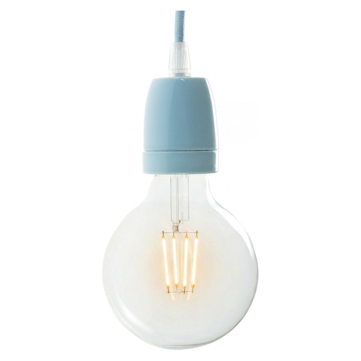 E27-fitting van porselein — Azuurblauw