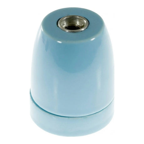 E27-fitting van porselein — Azuurblauw