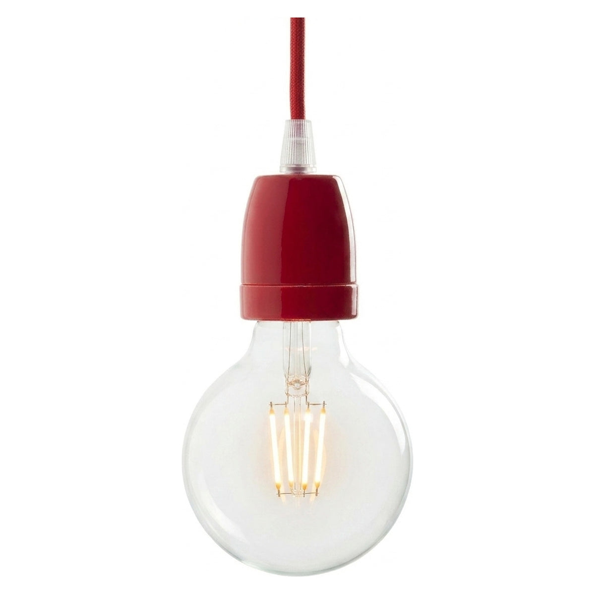 E27-fitting van porselein — Rood
