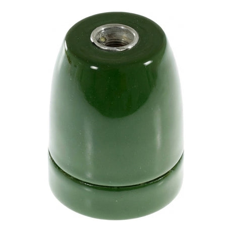 E27-fitting van porselein — Groen