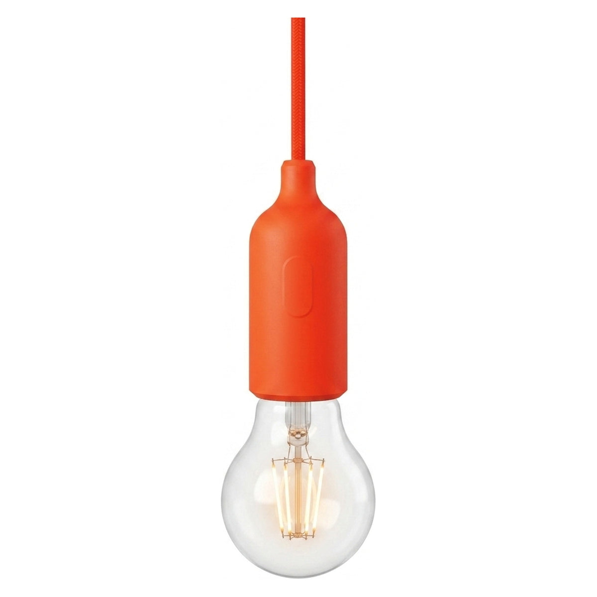 Siliconen E27-fitting met schakelaar — Oranje