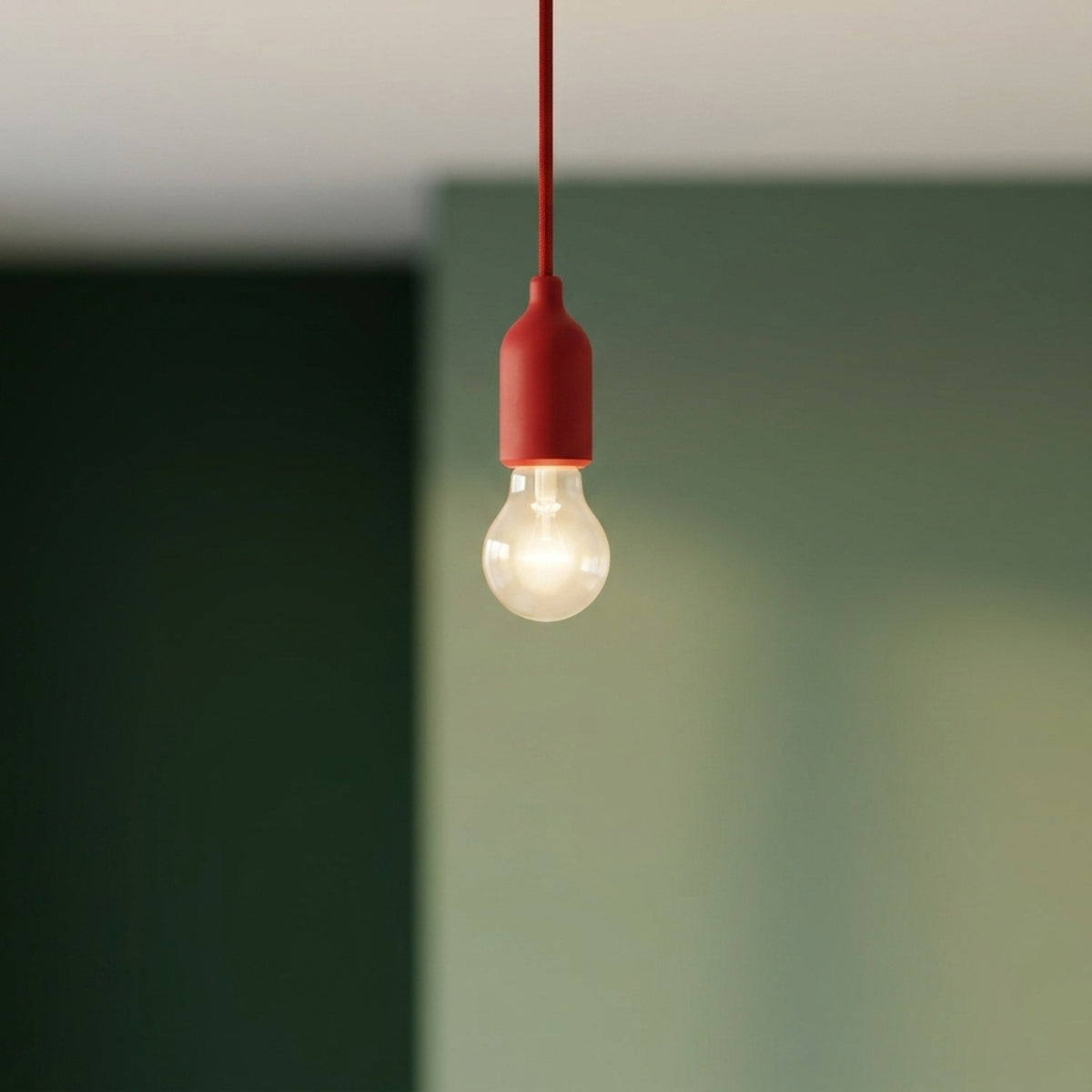 Siliconen E27-fitting met verborgen trekontlasting — Rood