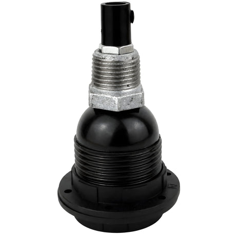 E27-lamphouderset van bakeliet met schroefringen op fitting 1/2'' (15x21mm) met buitendraad van gegalvaniseerd gietijzer