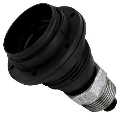 E27-lamphouderset van thermoplast met schroefringen op fitting met buitendraad van gegalvaniseerd gietijzer
