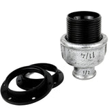 E27-lamphouderset van bakeliet op fitting 1/2'' (15x21mm) met binnendraad van gegalvaniseerd gietijzer