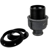 E27-lamphouderset van bakeliet op fitting 1/2'' (15x21mm) met binnendraad van voordelig zwart gietijzer