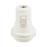E27-fitting van thermoplast met dubbele ring en schakelaar — Wit