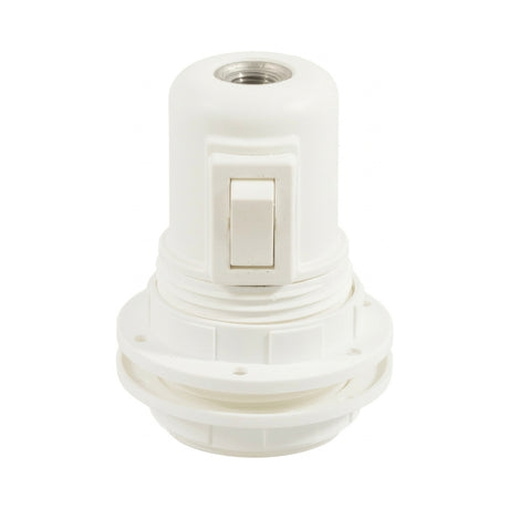 E27-fitting van thermoplast met dubbele ring en schakelaar — Wit