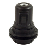 E27-fitting van thermoplast met dubbele ring en schakelaar — Zwart