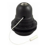 E27-fitting van thermoplast, dubbele ring, trekschakelaar — Zwart