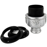 E27-lamphouderset van thermoplast op fitting 1/2'' (15x21mm) met binnendraad van gegalvaniseerd gietijzer