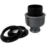 E27-lamphouderset van thermoplast op fitting 1/2'' (15x21mm) met binnendraad van voordelig zwart gietijzer
