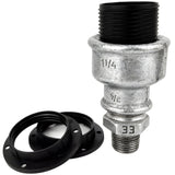 E27-lamphouderset van thermoplast op fitting 1/2'' (15x21mm) met buitendraad van gegalvaniseerd gietijzer