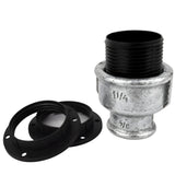 E27-lamphouderset van thermoplast op fitting met binnendraad van gegalvaniseerd gietijzer