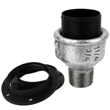 E27-lamphouderset van thermoplast op fitting met buitendraad van gegalvaniseerd gietijzer