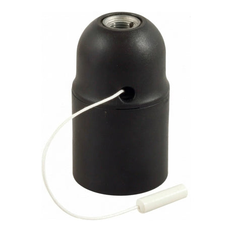 E27-fitting van thermoplast met trekschakelaar — Zwart