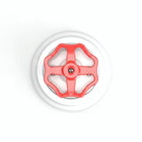 Porseleinen wisselschakelaar met knop en sokkel (set) — Wit / Rood / Vlak Ø 100 mm