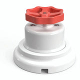 Porseleinen wisselschakelaar met knop en sokkel (set) — Wit / Rood / Vlak Ø 100 mm