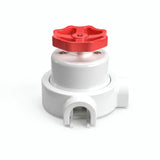 Porseleinen wisselschakelaar met knop en sokkel (set) — Wit / Rood / 2 uitgangen