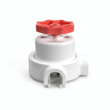 Porseleinen wisselschakelaar met knop en sokkel (set) — Wit / Rood / 2 uitgangen
