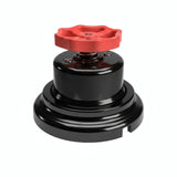 Porseleinen wisselschakelaar met knop en sokkel (set) — Zwart / Rood / Vlak Ø 100 mm