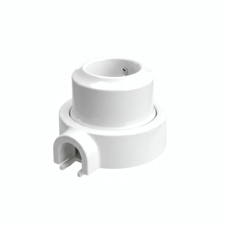 Porseleinen wandstopcontact met sokkel (set) — Frans 2P+T 16 A / Wit / 1 uitgang