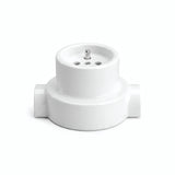 Porseleinen wandstopcontact met sokkel (set) — Frans 2P+T 16 A / Wit / 2 uitgangen op één lijn