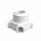 Porseleinen wandstopcontact met sokkel (set) — Frans 2P+T 16 A / Wit / 3 uitgangen