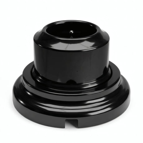 Porseleinen wandstopcontact met sokkel (set) — Frans 2P+T 16 A / Zwart / Vlak Ø 100 mm