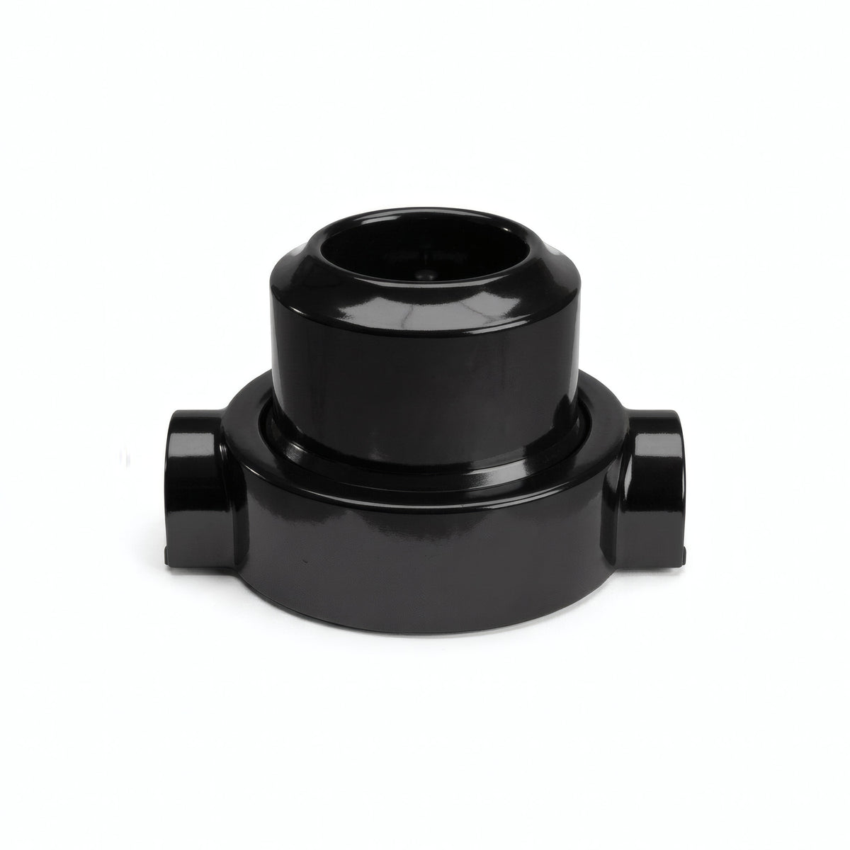 Porseleinen wandstopcontact met sokkel (set) — Frans 2P+T 16 A / Zwart / 2 uitgangen op één lijn