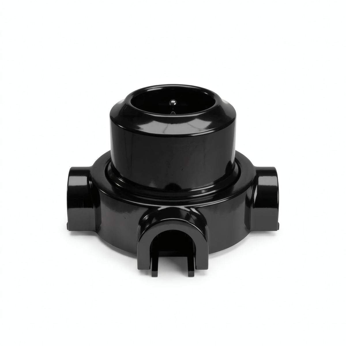 Porseleinen wandstopcontact met sokkel (set) — Frans 2P+T 16 A / Zwart / 3 uitgangen
