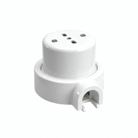 Porseleinen wandstopcontact met sokkel (set) — Italiaans 2P+T 10/16 A / Wit / 1 uitgang