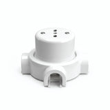 Porseleinen wandstopcontact met sokkel (set) — Italiaans 2P+T 10/16 A / Wit / 3 uitgangen