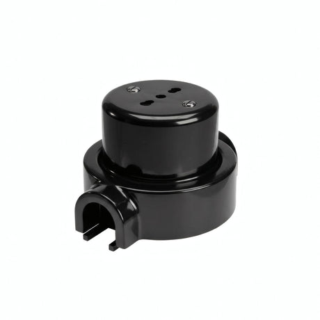 Porseleinen wandstopcontact met sokkel (set) — Italiaans 2P+T 10/16 A / Zwart / 1 uitgang