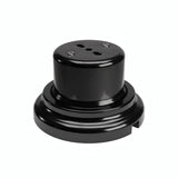 Porseleinen wandstopcontact met sokkel (set) — Italiaans 2P+T 10/16 A / Zwart / Vlak Ø 100 mm
