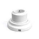 Porseleinen wandstopcontact met sokkel (set) — Schuko 2P+T 16 A / Wit / Vlak Ø 100 mm