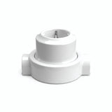 Porseleinen wandstopcontact met sokkel (set) — Schuko 2P+T 16 A / Wit / 2 uitgangen op één lijn