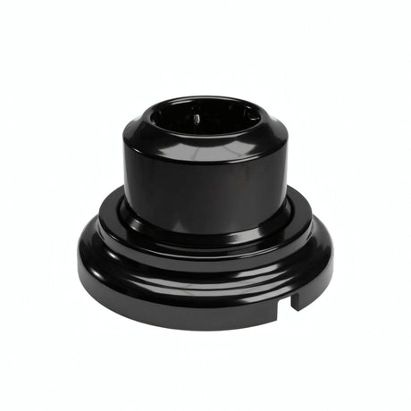 Porseleinen wandstopcontact met sokkel (set) — Schuko 2P+T 16 A / Zwart / Vlak Ø 100 mm