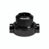 Porseleinen wandstopcontact met sokkel (set) — Schuko 2P+T 16 A / Zwart / 2 uitgangen op één lijn