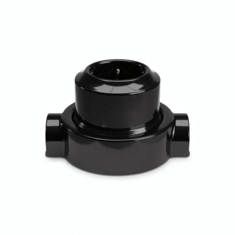 Porseleinen wandstopcontact met sokkel (set) — Schuko 2P+T 16 A / Zwart / 2 uitgangen op één lijn
