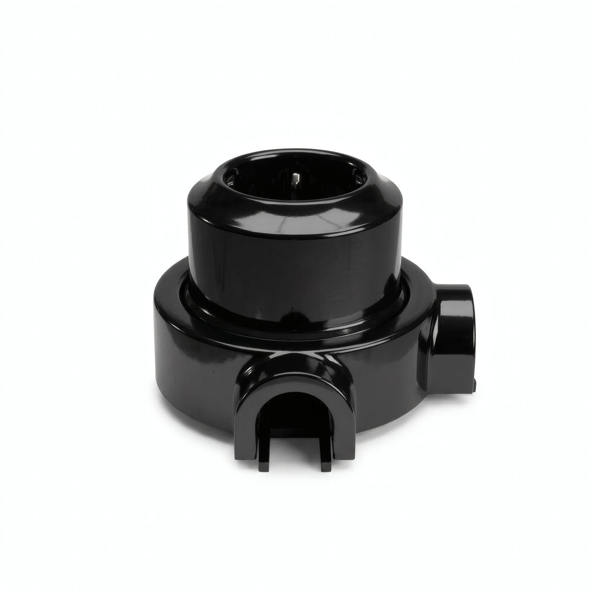 Porseleinen wandstopcontact met sokkel (set) — Schuko 2P+T 16 A / Zwart / 2 uitgangen