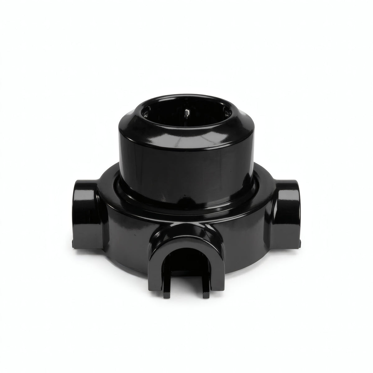 Porseleinen wandstopcontact met sokkel (set) — Schuko 2P+T 16 A / Zwart / 3 uitgangen