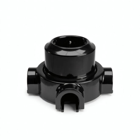 Porseleinen wandstopcontact met sokkel (set) — Schuko 2P+T 16 A / Zwart / 3 uitgangen
