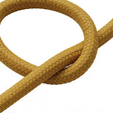 Close-up van het effen strijkijzersnoer, zijde-effect mosterdgeel