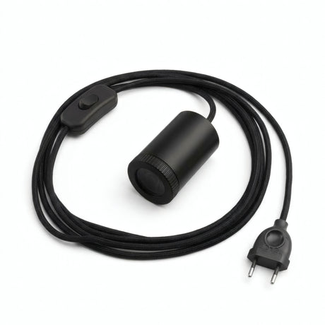 Minispot GU10 met stekker, afwerking zwart