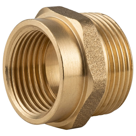 Nippel reductie man-vrouw van messing CW617N BSP - vooraanzicht